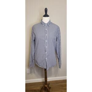 EUC XL Men’s J. Crew Heathered Navy Gingham Buttom Down Cotton Shirt